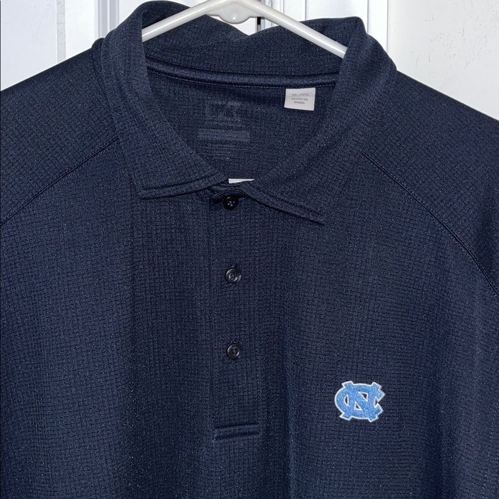 Cutter & Buck Navy Blue Pointed Collar UNC North Carolina Golf Polo Shirt XL